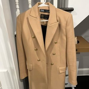 Zara camel mid length coat
